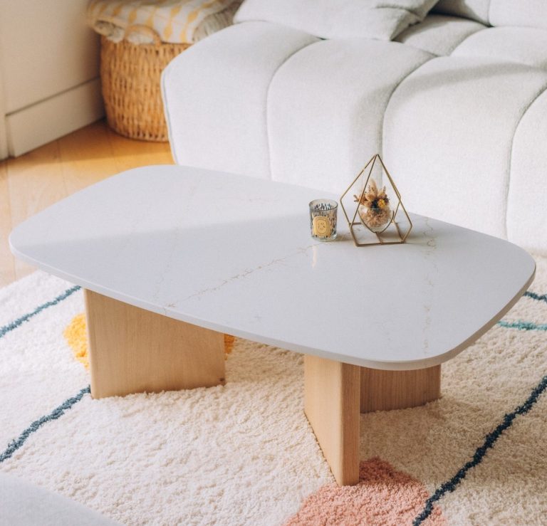 table basse Tikum silestone chêne massif sur mesure table basse haute de gamme artisanal silestone et Chêne Epure mobilier